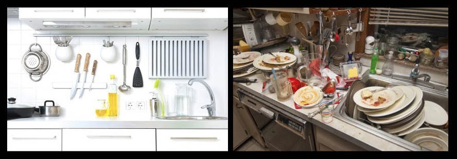 versus clean kitchen